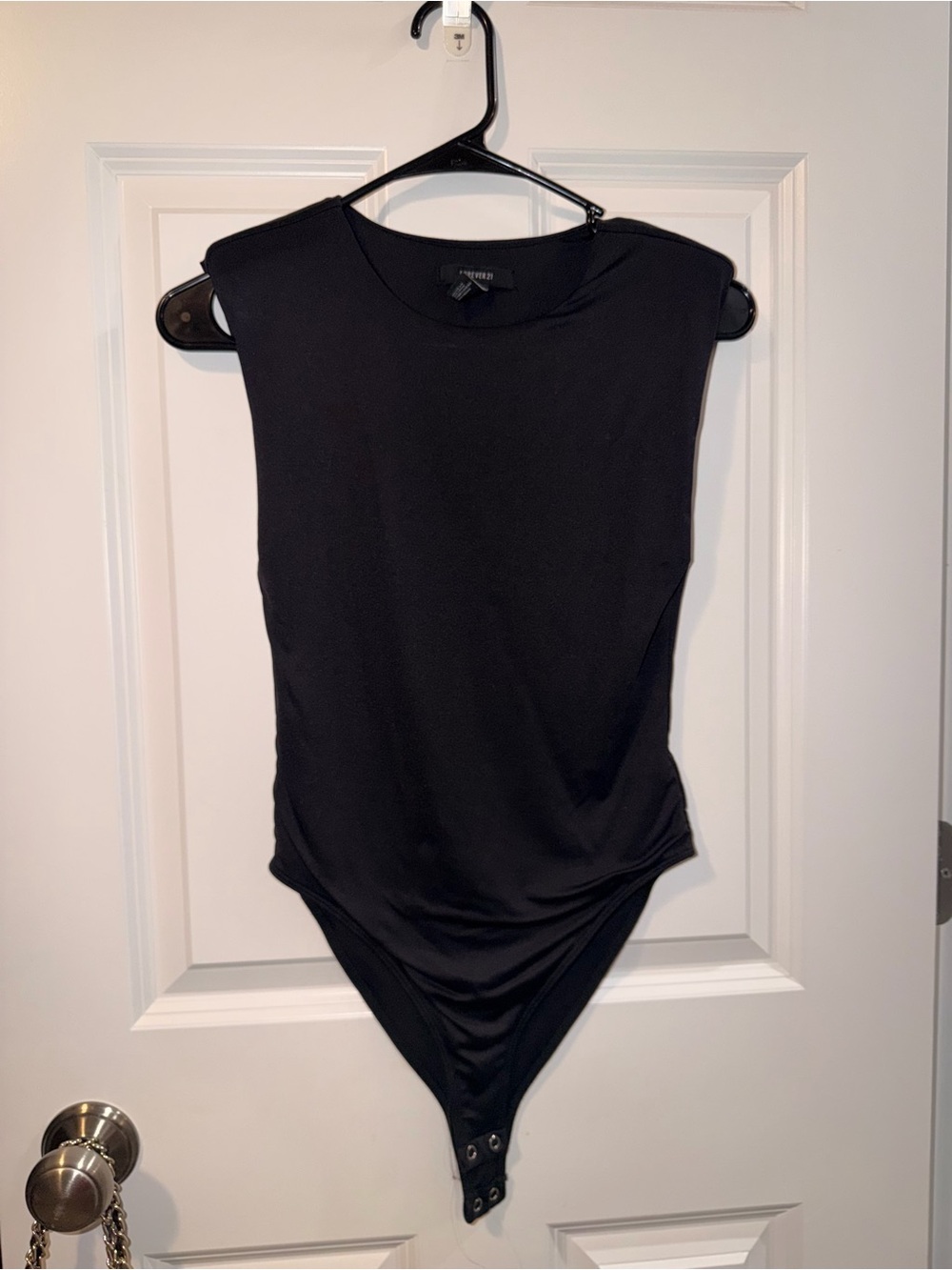 Forever 21 Shoulder pad Black Bodysuit Top